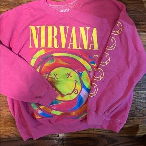 Nirvana Pink Graphic Sweatshirt Urban